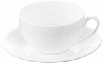 Tass alustassiga Wilmax Olivia, valge v., 0.250 l
