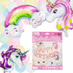 &Otilde;hupallide komplekt erikujuga/&uuml;mmargune/t&auml;hestik Unicorns, mitmev&auml;rviline