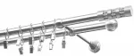Kardinapuu komplekt Olimp Cylinder Krysztal, 150 cm, &Oslash; 19 mm, roostevaba teras v.