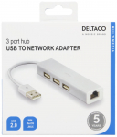 USB jaotur Deltaco USB2-LAN3