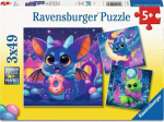 Pusle 3in1 Ravensburger Night Creatures, 19 cm x 27 cm, 147 tk, mitmev&auml;rviline
