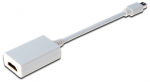 Adapter Digitus Displayport-mini to HDMI Mini Display port male, HDMI female, 0.15 m, valge v.