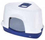 Suletud kassitualett Europet Bernina Jumbo, sinine/valge, suletud, 70 cm x 56 cm x 46 cm