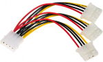 Adapter Akyga 4 pin Molex, 4 pin Molex male x 3, 0.15 m