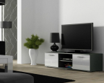 TV-laud Cama Meble Soho 140, valge v./hall v./tumehall v., 140 cm x 43 cm x 37 cm