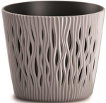 Lillepott Prosperplast Sandy Round 10310964, plastik, pruun