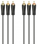 Kaabel Hama 3 x RCA - 3 x RCA 3 x RCA male, 3 x RCA male, 3 m, must v.