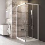 Du&scaron;ikabiin Ravak Blix BLRV2 - 80 1LV40100Z1, aluseta, 80 cm x 80 cm x 190 cm, valge v./l&auml;bipaistev