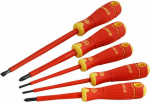 Kruvikeerajate komplekt Bahco VDE Insulated Slotted & Phillips Screwdriver Set B220.005, isoleeritud, 10 cm, 5 tk