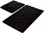Vannitoamattide komplekt Foutastic Wave 359CHL2159, must v., 100 cm x 60 cm