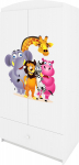 Laste riidekapp Kocot Kids Babydreams Zoo, valge v., 90 cm x 52 cm x 175.5 cm