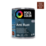 Emailv&auml;rv, korrosioonivastane metallkonstruktsioonidele Pentacolor Anti Rust, pooll&auml;ikiv, 0.9 l, mahagon v.