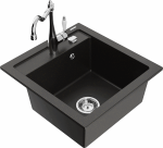 K&ouml;&ouml;givalamu koos kraaniga Mexen Vito, vaik/graniit, 52 cm x 49 cm x 21 cm, must/kroom