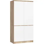 Riidekapp Akord S90, valge v./pruunikas v., 50.4 cm x 90.4 cm x 180 cm