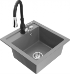 K&ouml;&ouml;givalamu koos kraaniga Mexen Vito, graniit, 49 cm x 52 cm x 21 cm, must/hall