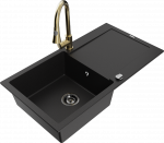 K&ouml;&ouml;givalamu koos kraaniga Mexen Leo, vaik/graniit, 80 cm x 50 cm x 19 cm, must