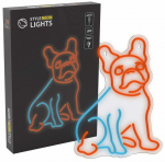 Dekoratsioon "Koer" Manta Style Neon Lights French Bulldog LED-valgustusega, 36 cm, sinine v./punane v.