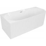 Vann, teisaldatav Mexen Gia Left, 170 cm x 80 cm x 58 cm, ovaalne, valge/matt nikkel