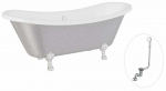 Vann, teisaldatav Besco Amelia Glam, 190 cm x 77 cm x 69 cm, ovaalne, h&otilde;be/kroom