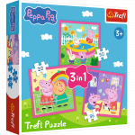 Pusle 3in1 Trefl Peppa Pig 34873, 19.5 cm x 20 cm, 106 tk, mitmev&auml;rviline