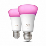 Nutikas pirn Philips Hue LED, A60, 1000 - 20000 &deg;K, E27, 6 W, 810 lm, 2 tk