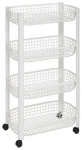 Serveerimisk&auml;rud, ratastega 5five Simply Smart Basket, 25.5 cm x 79 cm, 46.5 cm, Valge v.