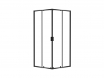 Du&scaron;ikabiin Besco Zarya ZKB-90-190-C, ruudukujuline, aluseta, 90 cm x 90 cm x 190 cm, must v./l&auml;bipaistev