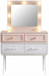 Tualettlaud Kalune Design Rosa 249HRV1310, valge v./roosa v., 81 cm x 90 cm x 45 cm