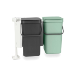 Kahjustatud pakendiga toode. Pr&uuml;gikast Brabantia Sort & Go, roheline v./hall v., 24 l, 43 cm x 52 cm, 2 tk
