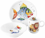 N&otilde;ude komplekt Zwilling Wildlife, 3 aastat, portselan, valge v./mitmev&auml;rviline