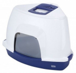 Suletud kassitualett Europet Bernina Medio Blue, sinine/valge, suletud, 56 cm x 38 cm x 40 cm