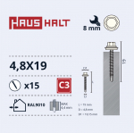 Isekeermestavad kruvid Haushalt, 4.8 mm x 19 mm, 15 tk