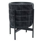 Lillepott Home4you Wicker 38109, plastik/metall, must