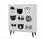 Kapp Kalune Design Cats 869VEL3986, valge v./must v., 36 cm x 95 cm x 111 cm
