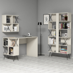 Kontorim&ouml;&ouml;bli komplekt Kalune Design Extra 2, kreemjasvalge, 167.3 cm x 90 cm x 22 cm