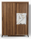 Riidekapp Kalune Design Fuga 140, pruun v., 60 cm x 140 cm x 216 cm, peegliga
