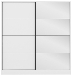 Riidekapp Kalune Design Kale 3157, valge v., 52 cm x 180 cm x 190 cm, peegliga