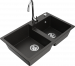 K&ouml;&ouml;givalamu Mexen Tomas, graniit, 80 cm x 50 cm x 19 cm, must/kroom