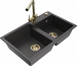 K&ouml;&ouml;givalamu Mexen Tomas, graniit, 80 cm x 50 cm x 19 cm, kuldne/must