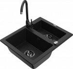 K&ouml;&ouml;givalamu Mexen Carlos 6518581500-77+670200-70+66921-70, graniit, 58.2 cm x 47.5 cm x 17.7 cm, must