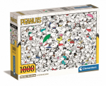 Pusle Clementoni Impossible Peanuts 39804, 50 cm x 70 cm, 1000 tk, valge v./must v.