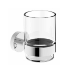 Vannitoa klaas ja hoidik Flory AK82684C, kroomi/l&auml;bipaistev