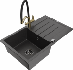 K&ouml;&ouml;givalamu koos kraaniga Mexen Bruno Duo, graniit, 79.5 cm x 49.5 cm x 20 cm, must/kollane