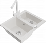 K&ouml;&ouml;givalamu koos kraaniga Mexen Carlos Duero, graniit, 58.2 cm x 47.5 cm x 17.7 cm, valge/kroom