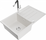 K&ouml;&ouml;givalamu koos kraaniga Mexen Bruno, graniit, 79 cm x 49 cm x 20 cm, white+black/chrome