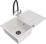 K&ouml;&ouml;givalamu koos kraaniga Mexen Bruno White+Black/Chrome, graniit, 79 cm x 49 cm x 20 cm, white+black/chrome