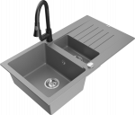 K&ouml;&ouml;givalamu koos kraaniga Mexen Matias, graniit, 90 cm x 50.5 cm x 20 cm, must/hall