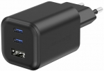 Reisilaadija Swissten Travel GaN, USB Type C/USB Type A, 5 cm, must v., 65 W