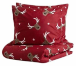 J&otilde;ulu voodipesu komplekt Homla Reindeer 806662, pruun v./valge v./punane v., 50 x 60 cm, 200 x 220 cm