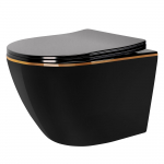 WC-pott, seinapealne Rea Carlo Mini Rimless Flat, kaanega, 370 mm x 490 mm